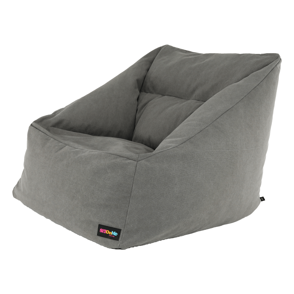 Fotoliu tip sac, material textil gri, URASON — imaginea 11