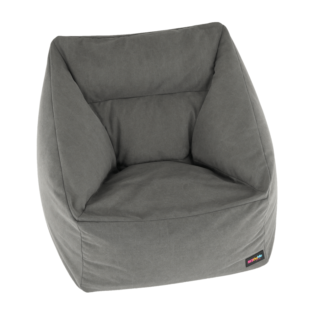 Fotoliu tip sac, material textil gri, URASON — imaginea 12