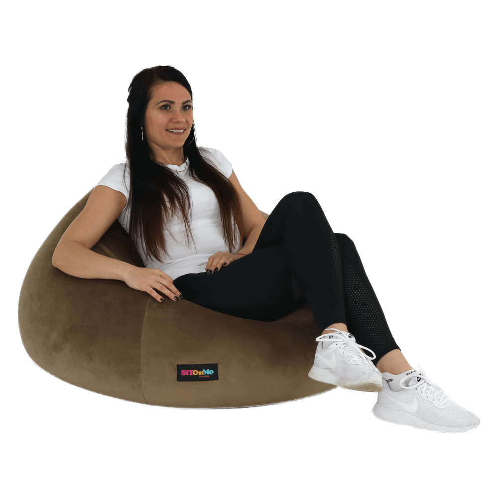 Fotoliu tip sac, material textil gri-maro TAUPE, TRIKALO — imaginea 16