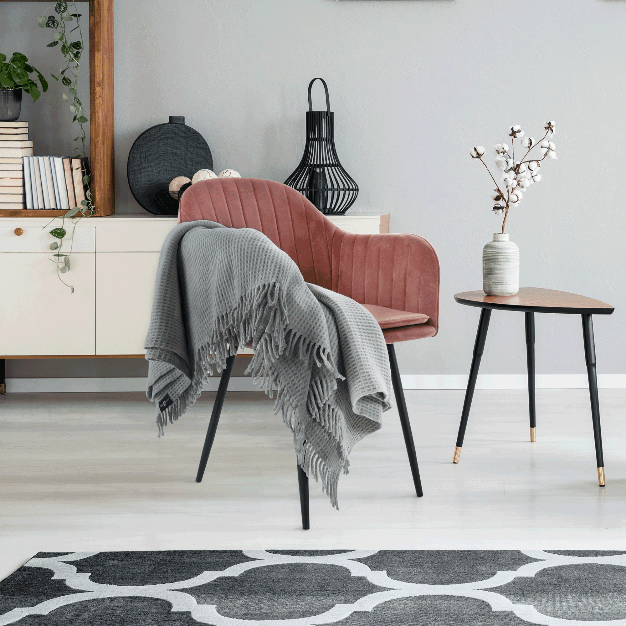 Fotoliu de design, catifea Velvet roz maroniu, ZIRKON — imaginea 4