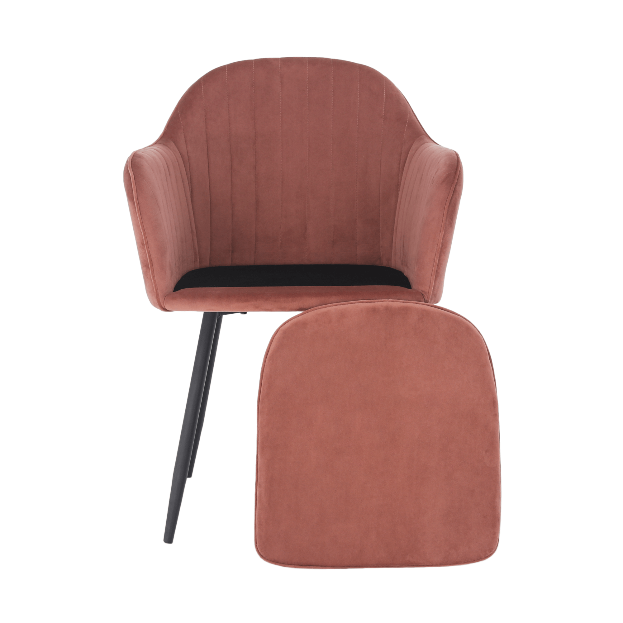 Fotoliu de design, catifea Velvet roz maroniu, ZIRKON — imaginea 5