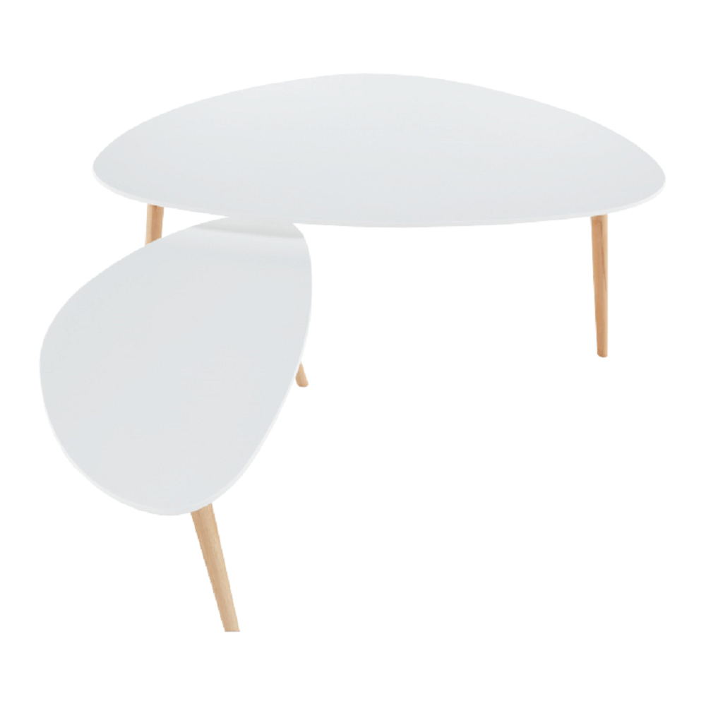 Set 2 masute de cafea, alb/fag, FOLKO NEW — imaginea 6