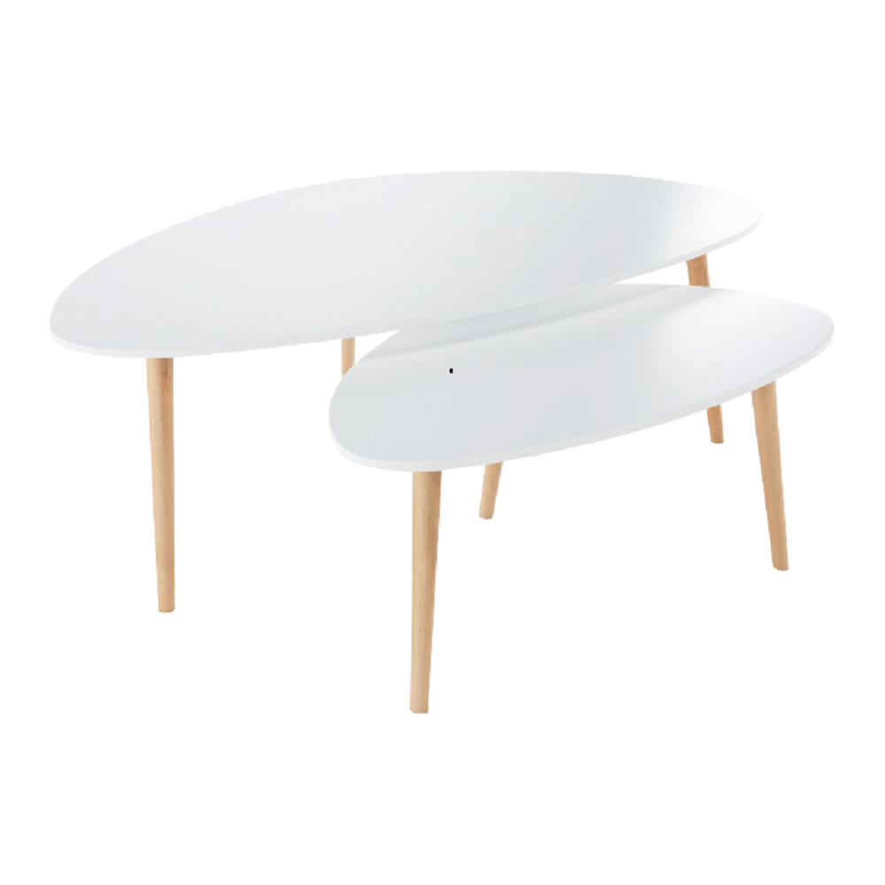 Set 2 masute de cafea, alb/fag, FOLKO NEW — imaginea 7