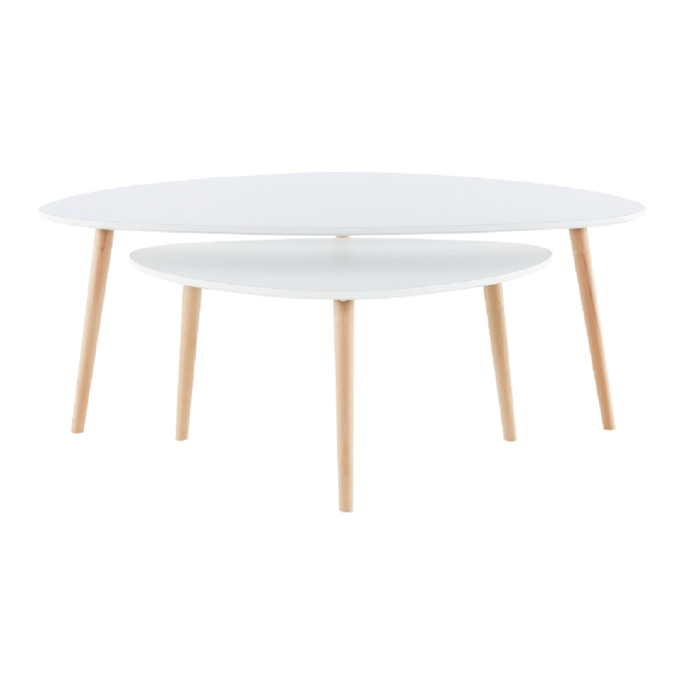 Set 2 masute de cafea, alb/fag, FOLKO NEW — imaginea 9