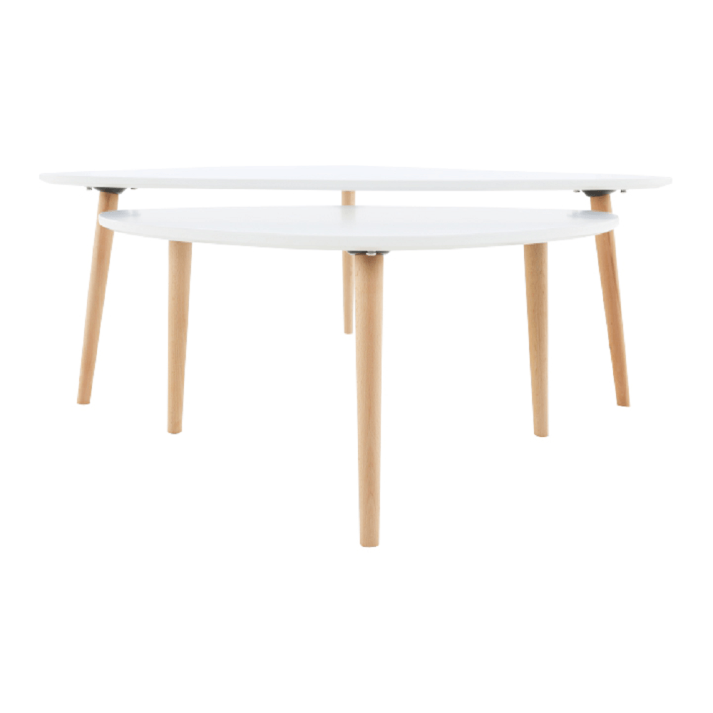 Set 2 masute de cafea, alb/fag, FOLKO NEW — imaginea 10
