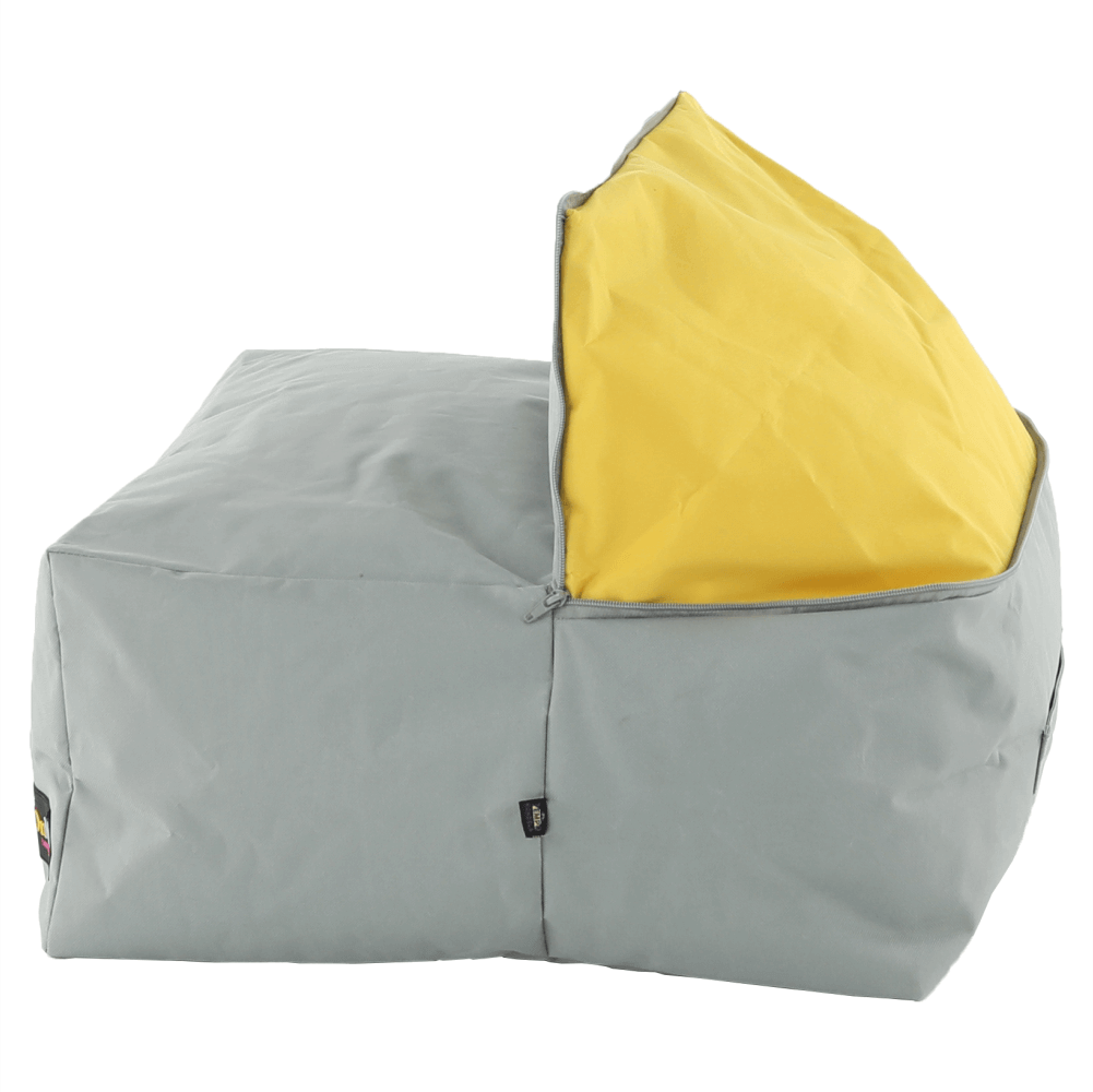 Fotoliu tip sac, gri/material textil verde, ALIMOR — imaginea 4
