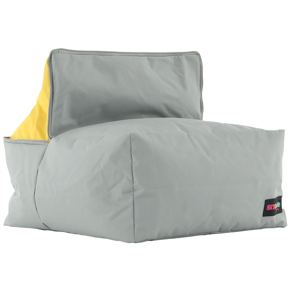 Fotoliu tip sac, gri/material textil verde, ALIMOR — imaginea 5