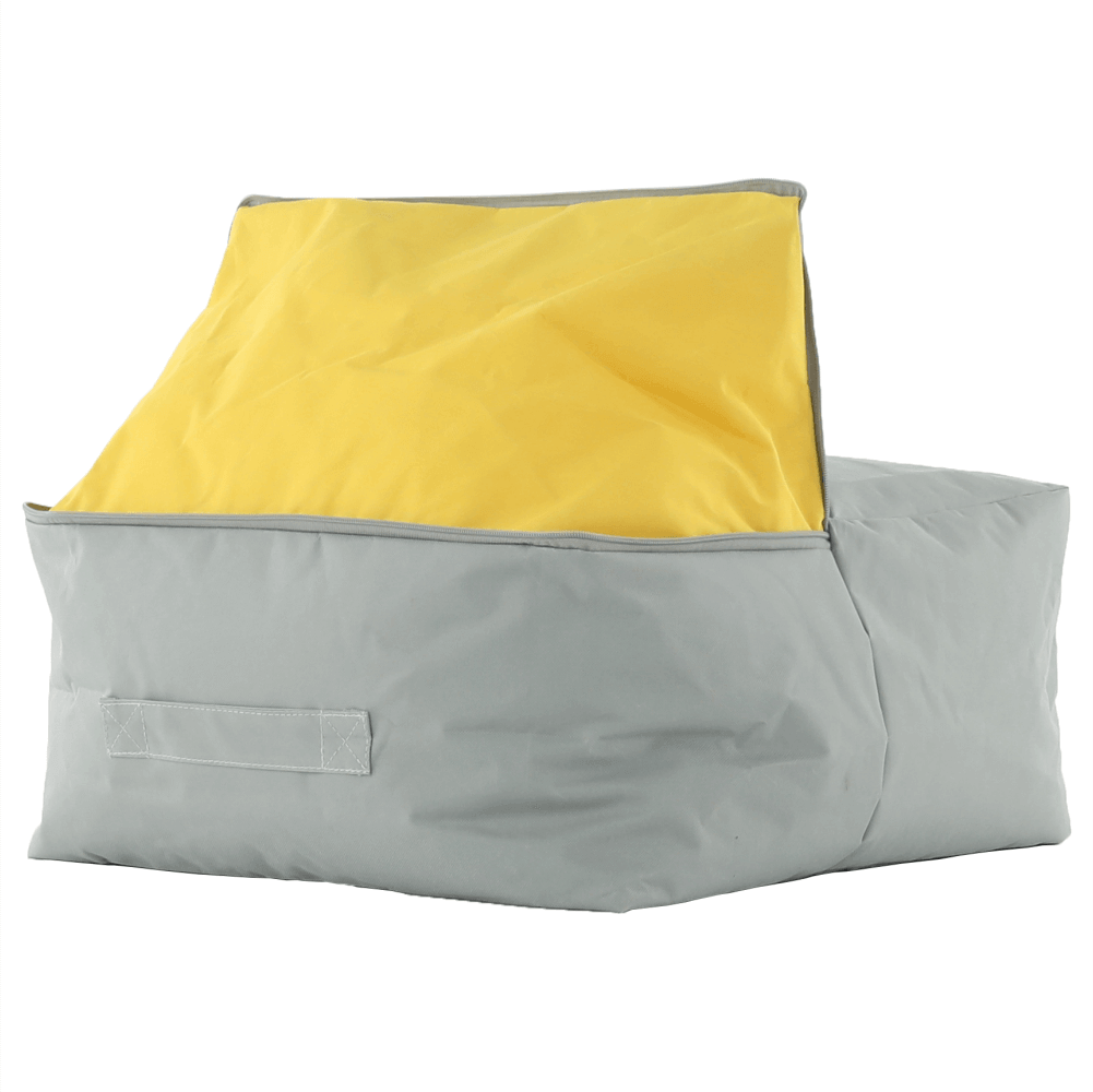 Fotoliu tip sac, gri/material textil verde, ALIMOR — imaginea 6