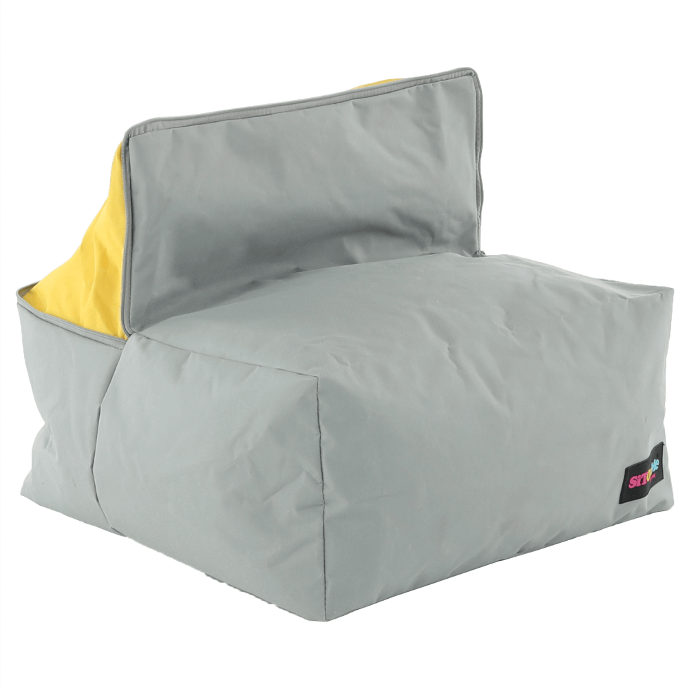 Fotoliu tip sac, gri/material textil verde, ALIMOR — imaginea 8