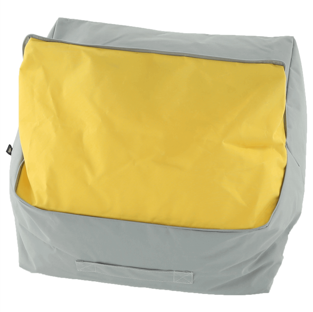 Fotoliu tip sac, gri/material textil verde, ALIMOR — imaginea 10
