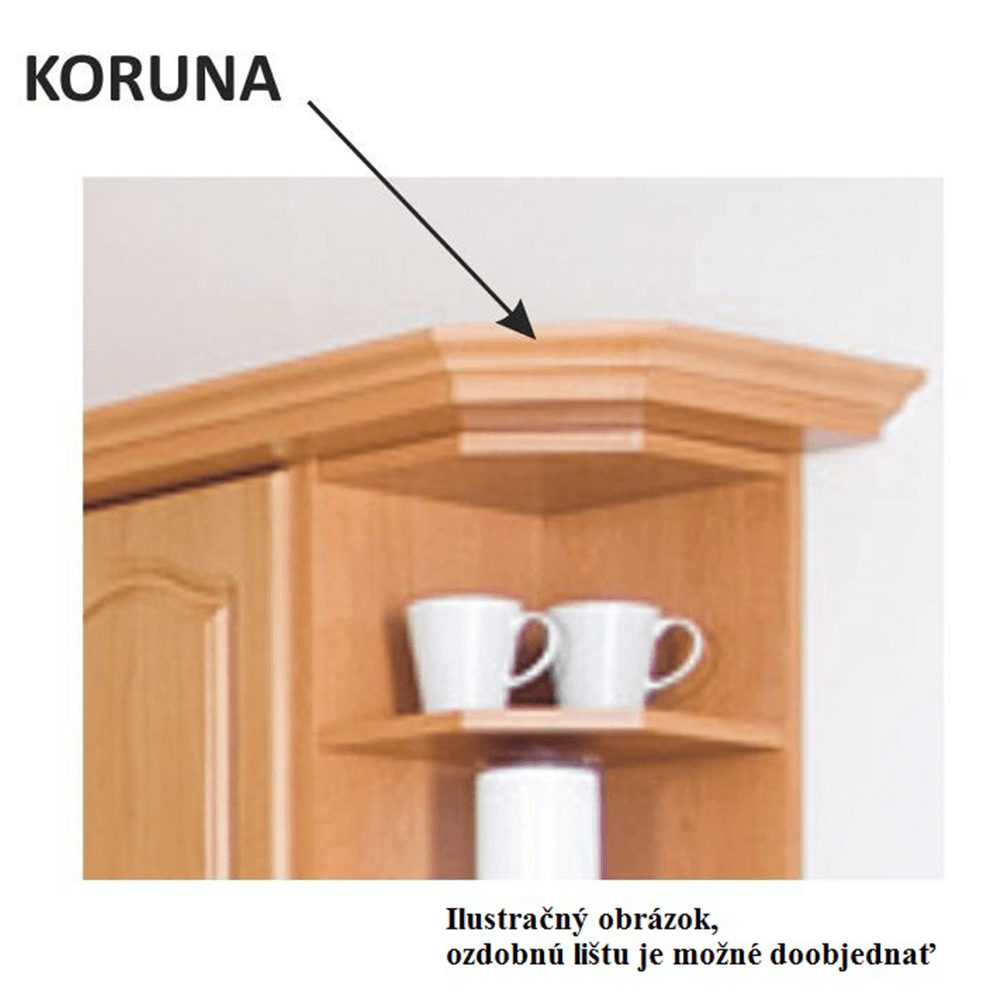 Dulap de sus, arin, de dreapta, LORA MDF NEW KLASIK W60/61 — imaginea 2