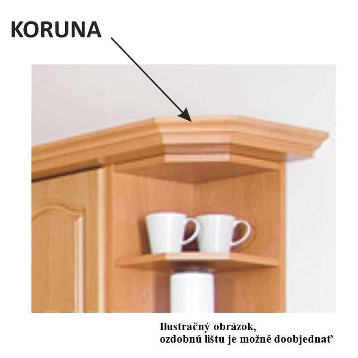 Cabinet de bucatarie, superior, stanga, anin, LORA MDF NEW KLASIK W40S — imaginea 2