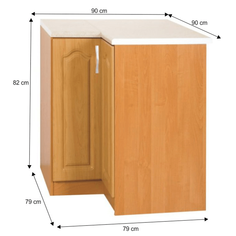 Cabinet de bucatarie, inferior, stanga, anin, LORA MDF NEW KLASIK S90/90 — imaginea 3