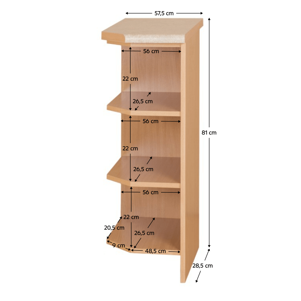 Cabinet de bucatarie, stanga, inferior, anin,LORA MDF NEW KLASIK S30N — imaginea 4