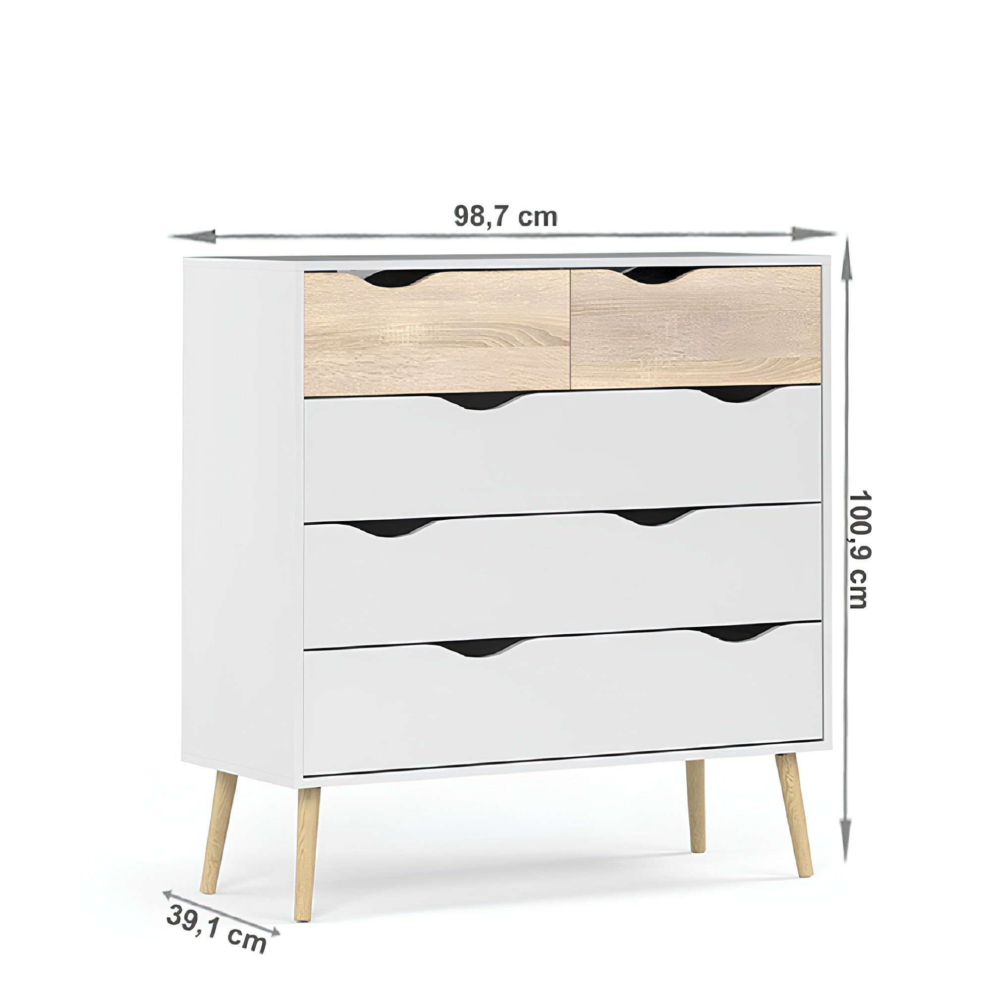 Comoda, stejar sonoma/alb, OSLO 75456 — imaginea 5