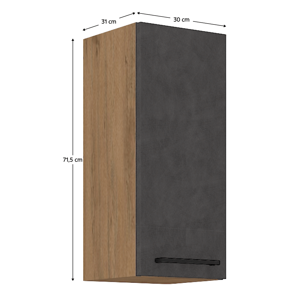 Dulap superior, gri mat/stejar lancelot, VEGA 30 G-72 1F — imaginea 6