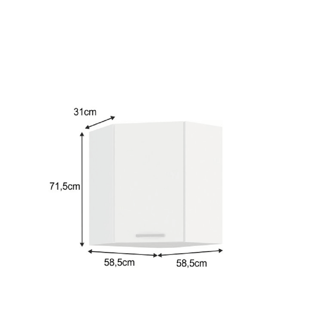 Dulap superior de colt, alb, SPLIT 58x58 GN-72 1F — imaginea 2