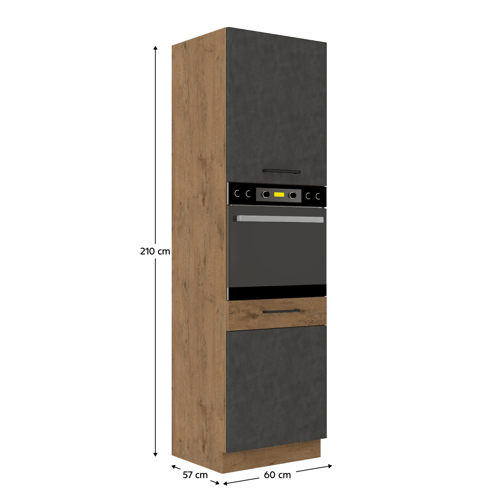 Dulap inalt, stejar lancelot/gri mat, VEGA 60 DP-210 2F — imaginea 15