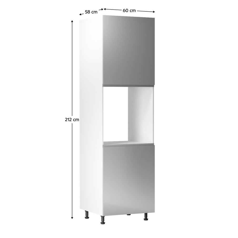 Dulap pentru alimente, alb/gri extra lucios, dreapta, AURORA D60P — imaginea 3