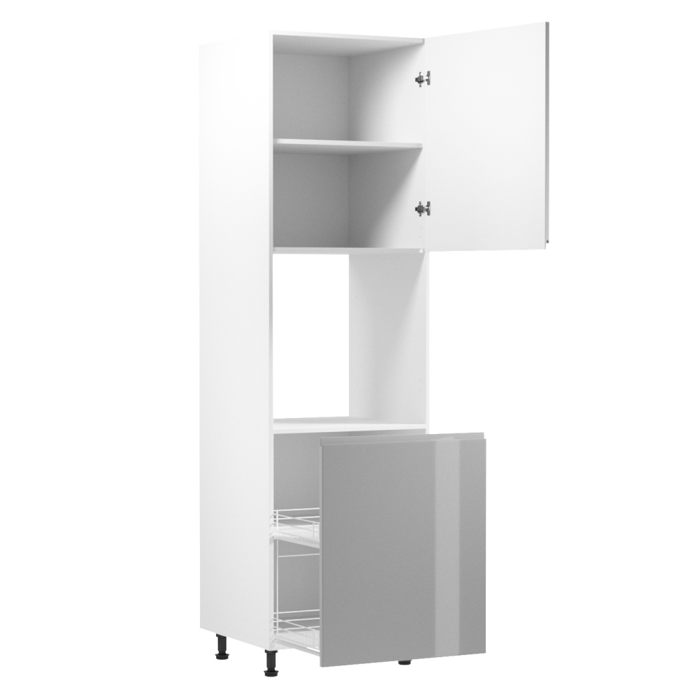Dulap pentru alimente, alb/gri extra lucios, dreapta, AURORA D60P — imaginea 7
