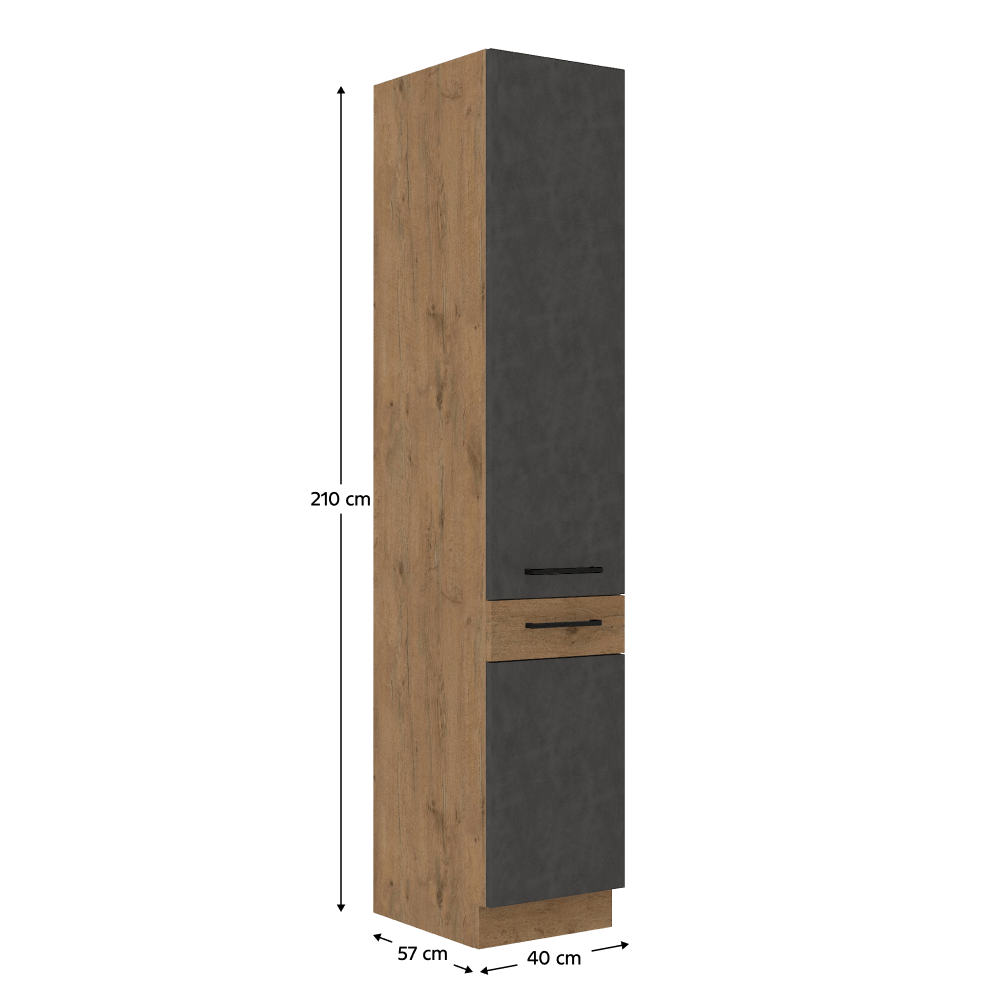 Dulap inalt, gri mat/stejar lancelot, VEGA 40 DK-210 2F — imaginea 6