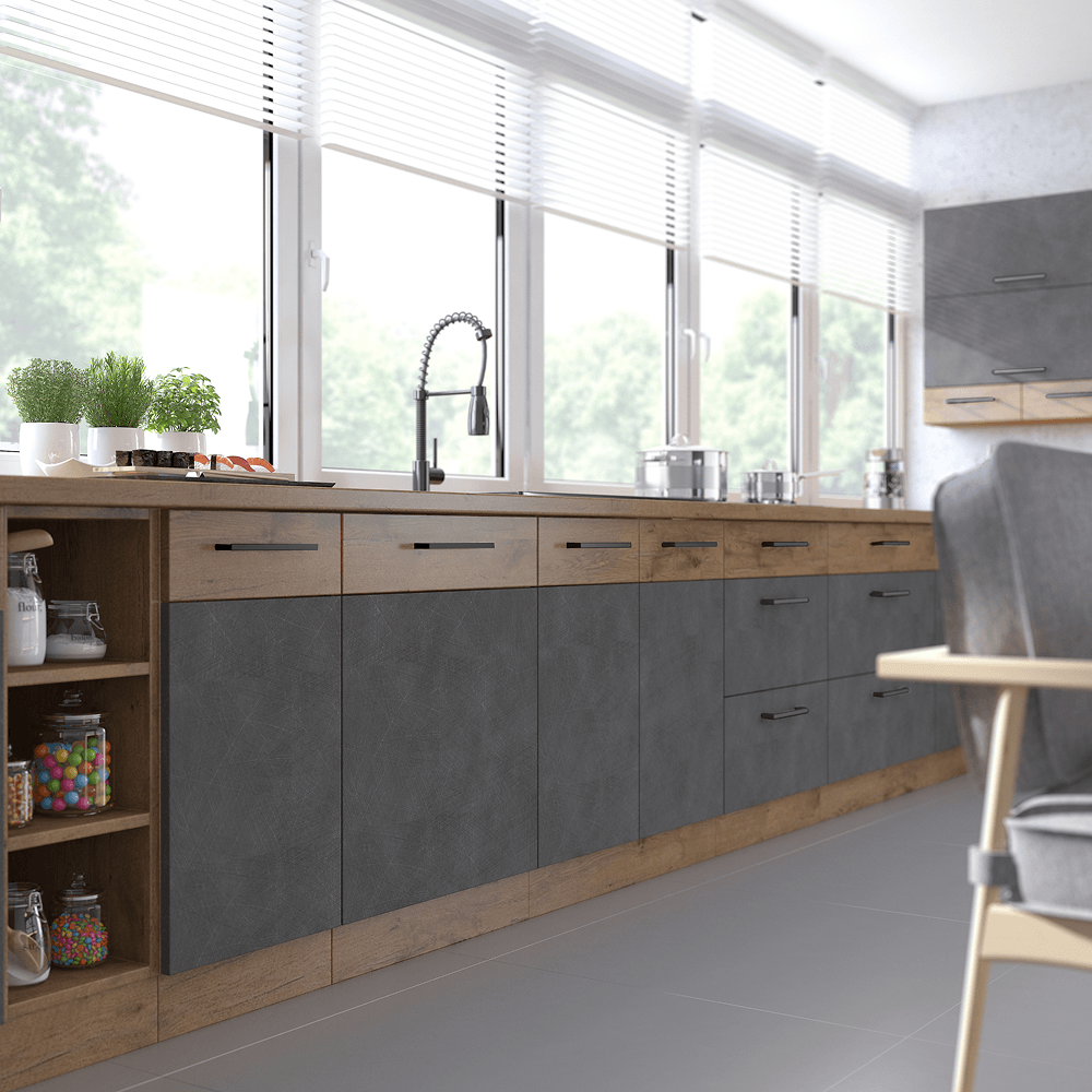 Dulap inalt, gri mat/stejar lancelot, VEGA 40 DK-210 2F — imaginea 14