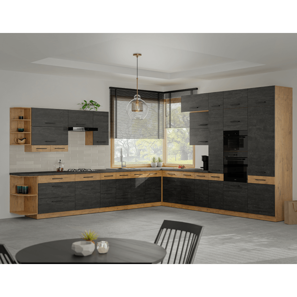 Dulap inalt, stejar lancelot/gri mat, VEGA 60 DKS-210 3S 1F — imaginea 3