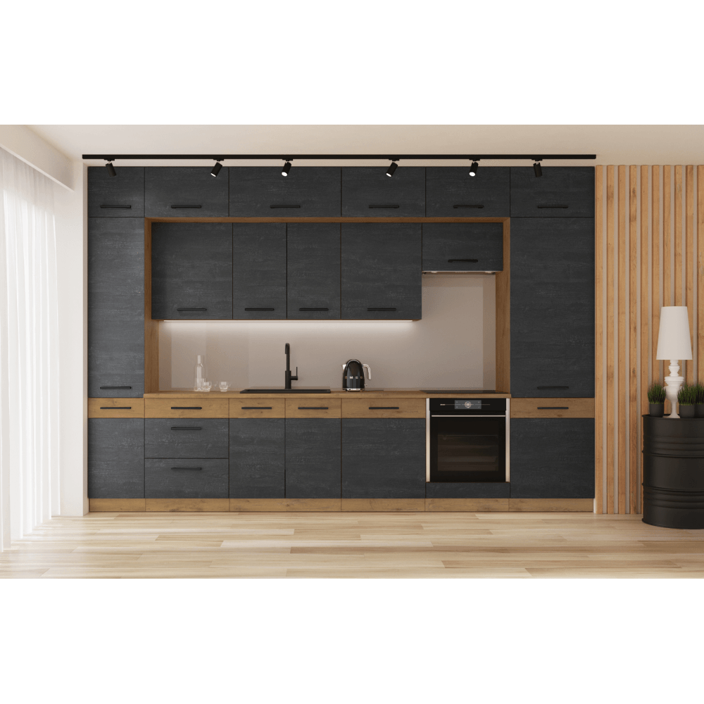 Dulap inalt, stejar lancelot/gri mat, VEGA 60 DKS-210 3S 1F — imaginea 4