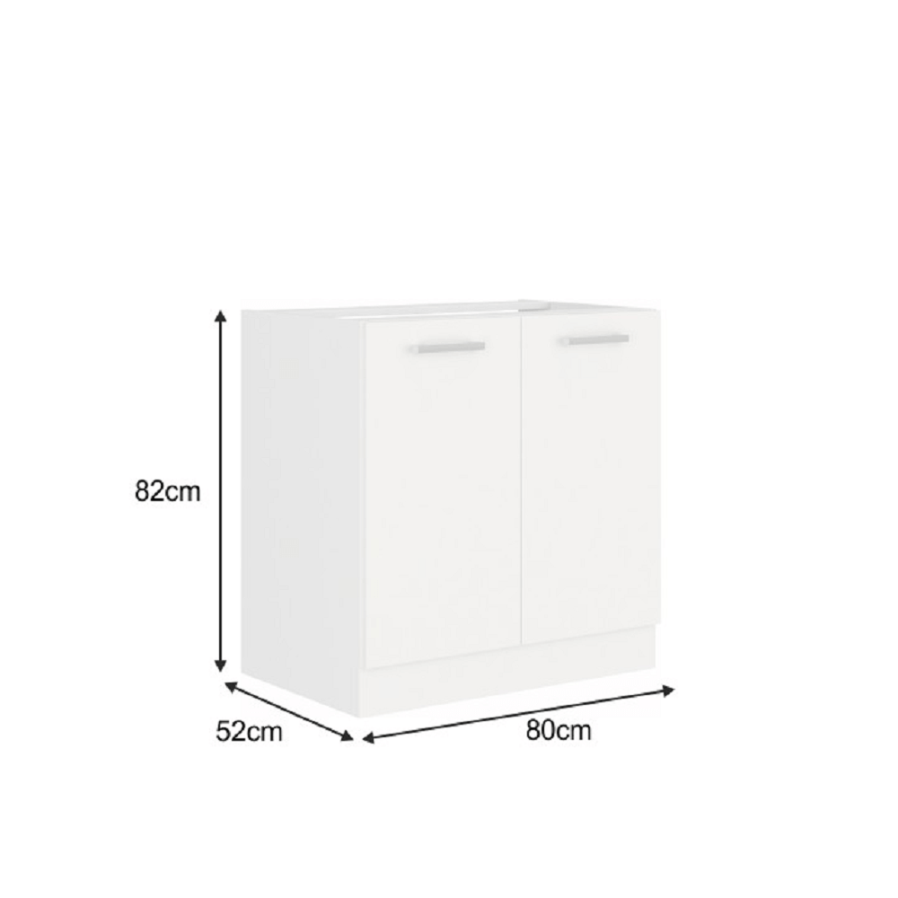 Dulap pentru chiuveta, alb, SPLIT 80 ZL 2F BB — imaginea 2