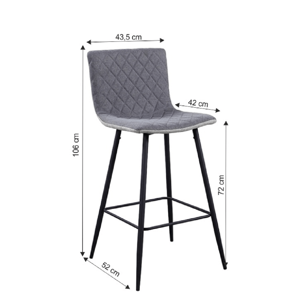 Scaun bar, gri deschis / gri / negru, TORANA — imaginea 3