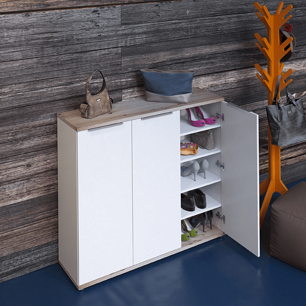 Dulap incaltaminte, alb / stejar artizan, MODINI TYP 2 — imaginea 2