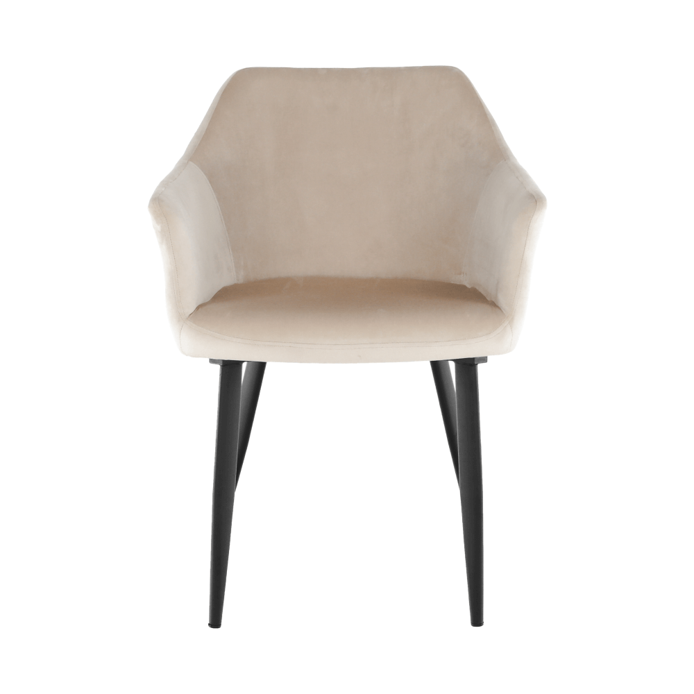 Scaun, material bej / picioare negre, ODOVEL — imaginea 3