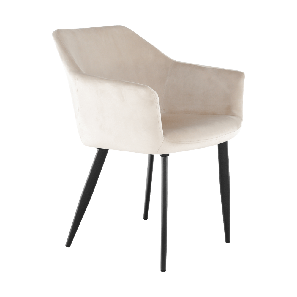 Scaun, material bej / picioare negre, ODOVEL — imaginea 4