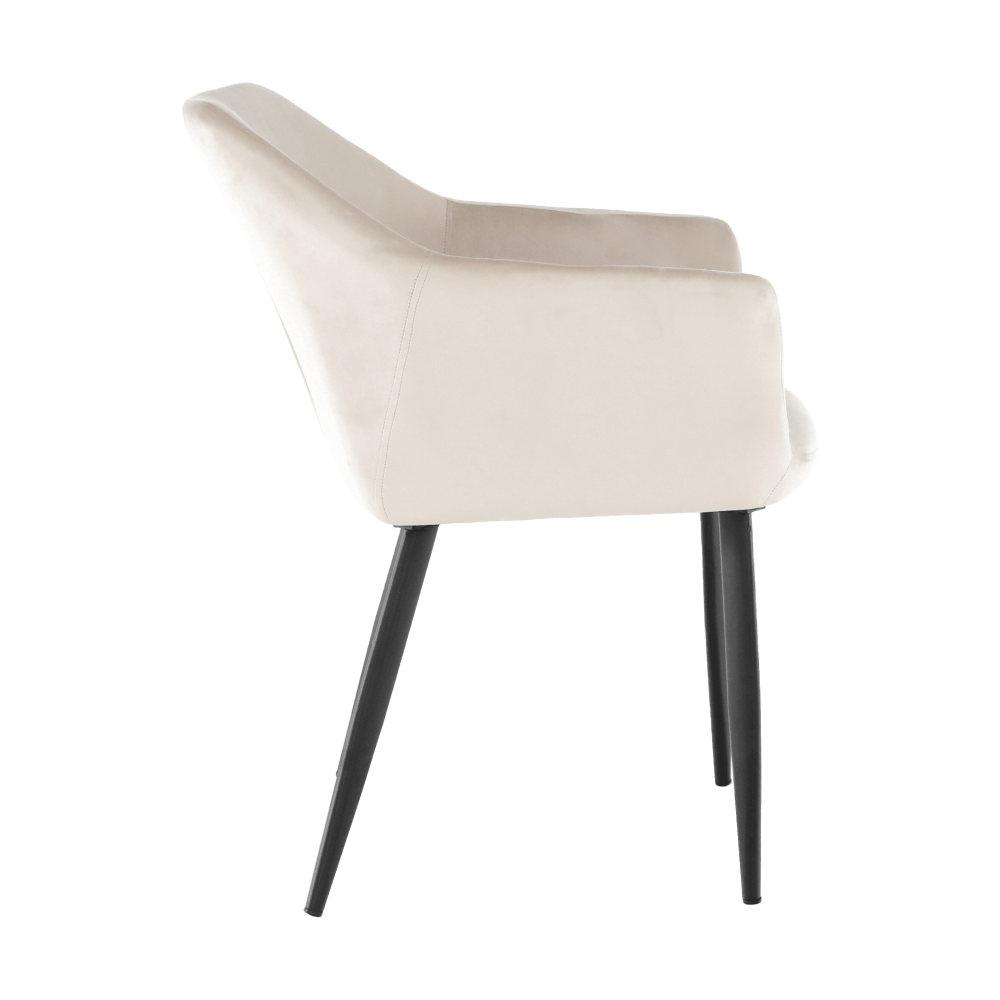 Scaun, material bej / picioare negre, ODOVEL — imaginea 5