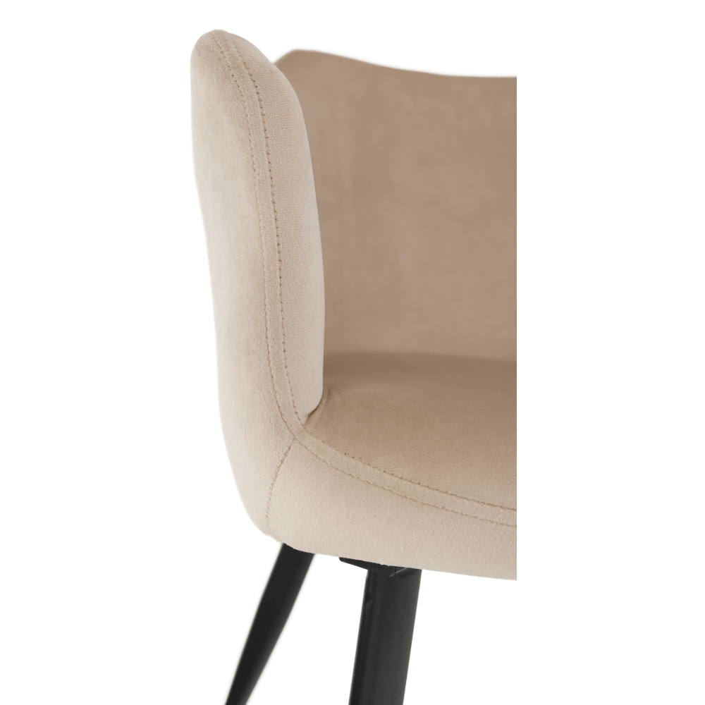 Scaun, material bej / picioare negre, ODOVEL — imaginea 7