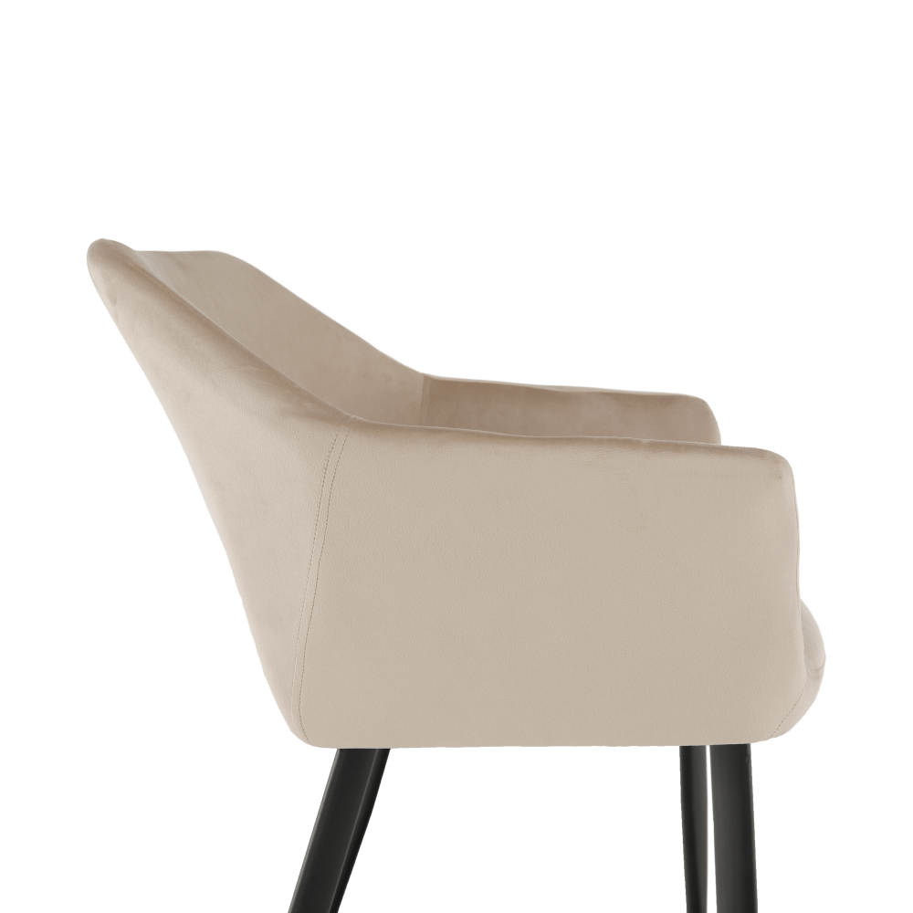 Scaun, material bej / picioare negre, ODOVEL — imaginea 11