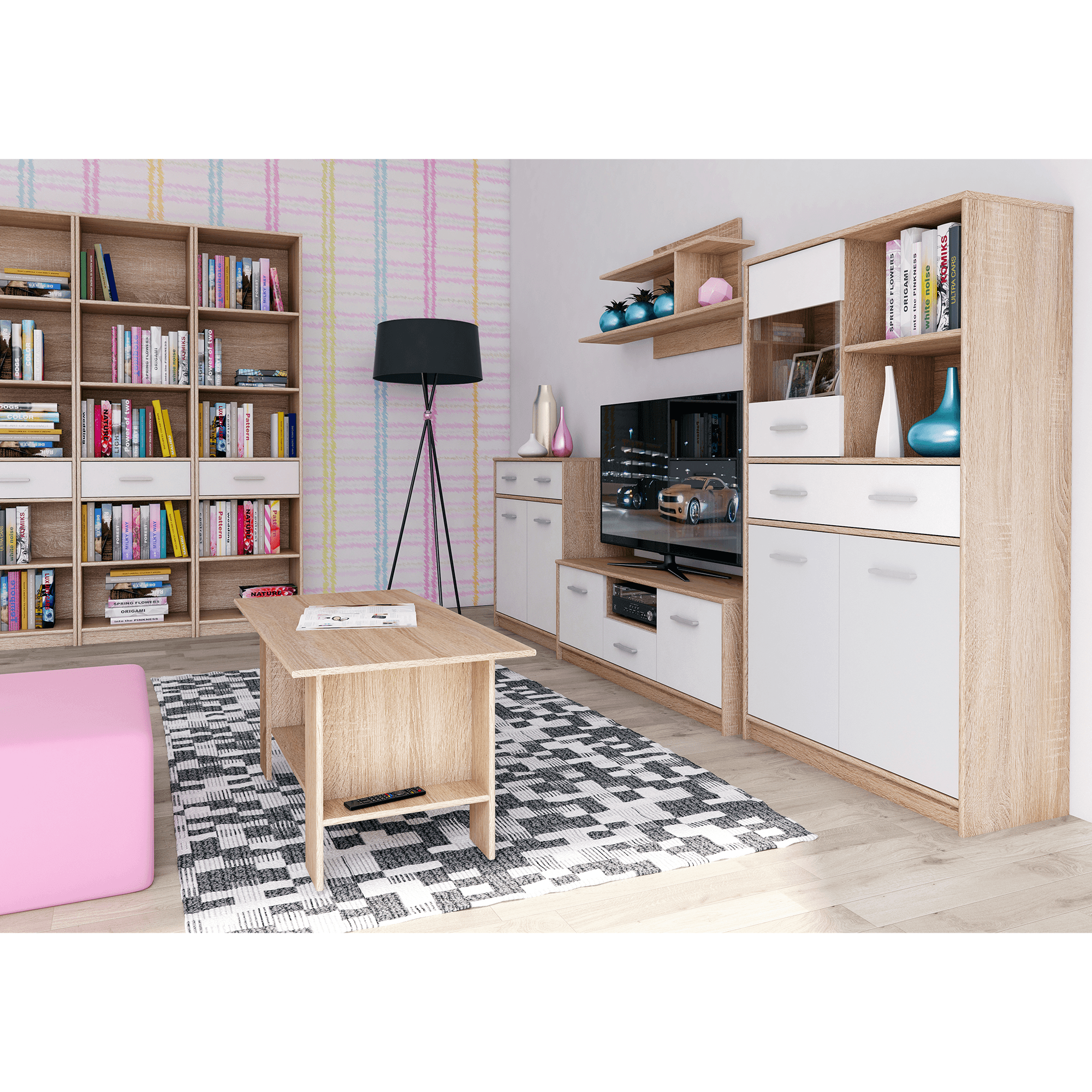 Masuta de cafea, stejar sonoma, TEYO — imaginea 3