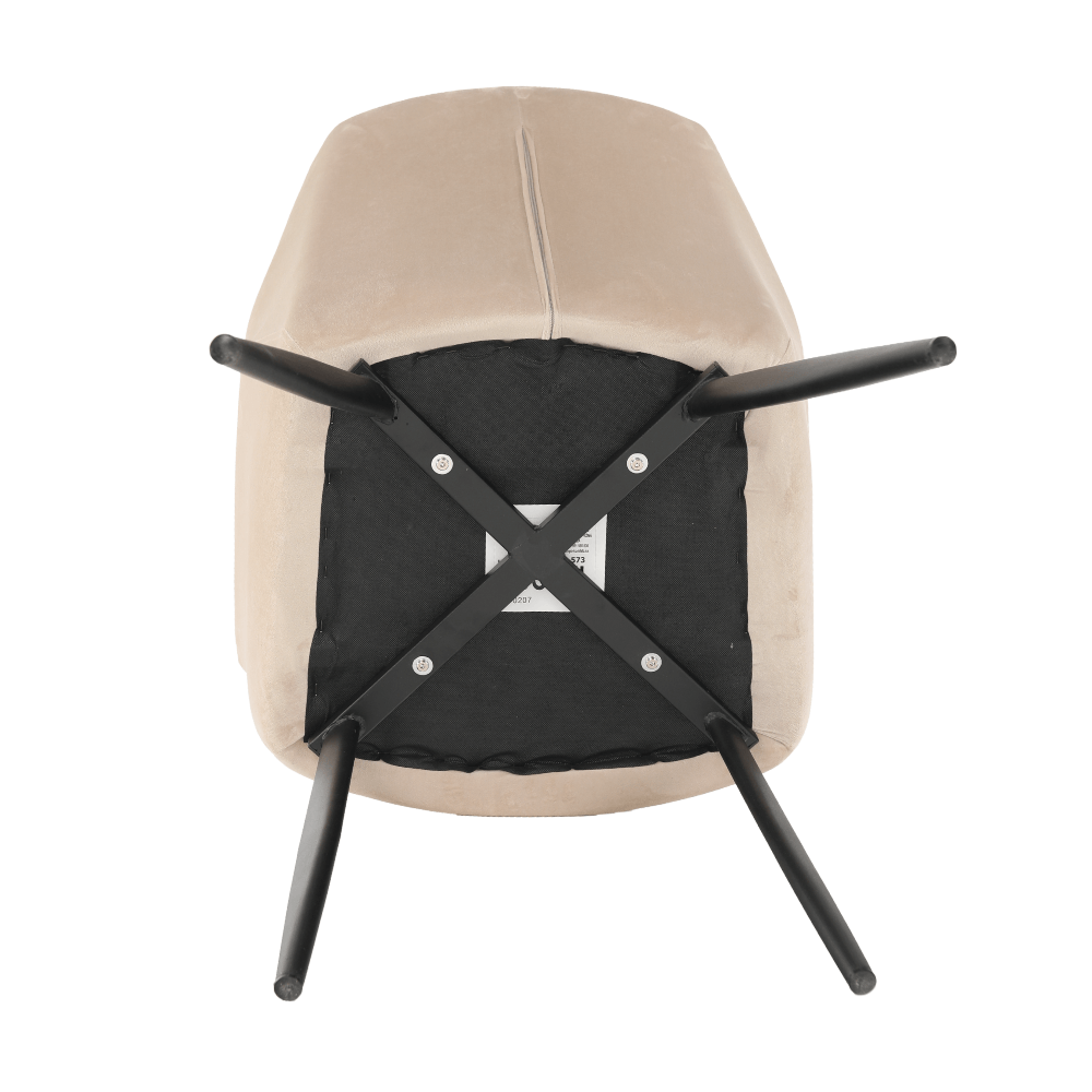 Scaun, material bej / picioare negre, ODOVEL — imaginea 15