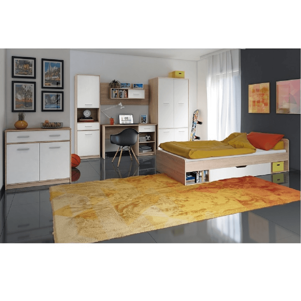 Birou PC 1S, alb/stejar sonoma, TEYO — imaginea 2