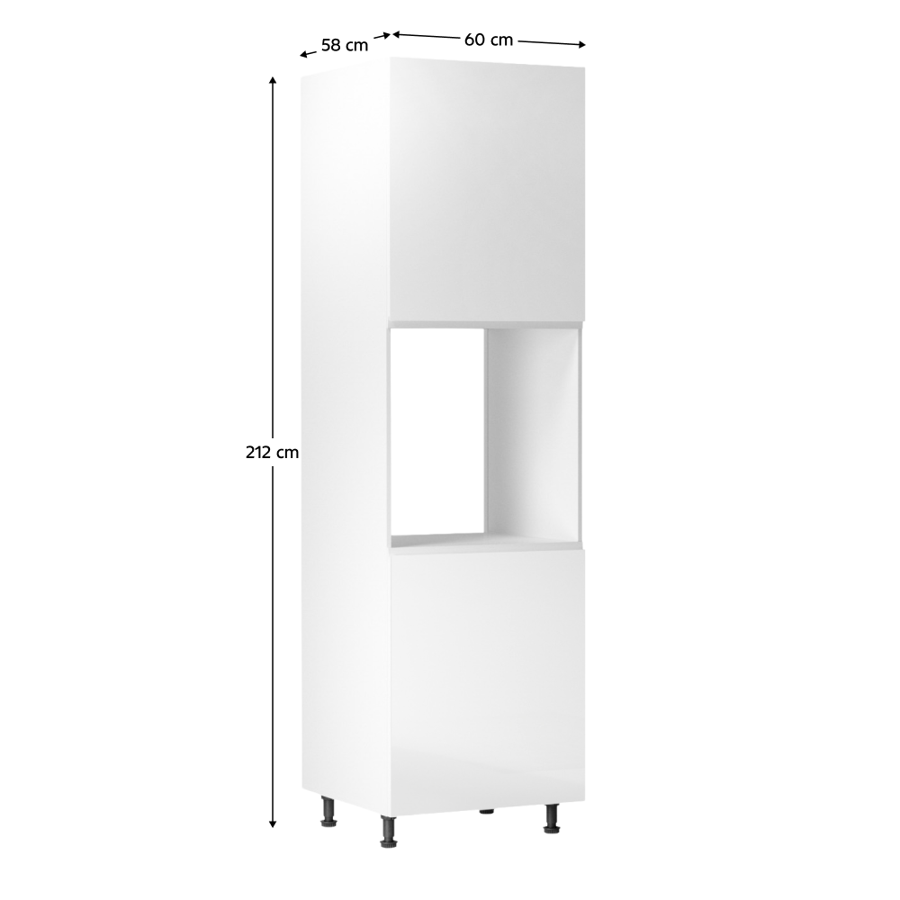 Dulap pentru alimente, alb/alb luciu extra ridicat, dreapta, AURORA D60P — imaginea 2