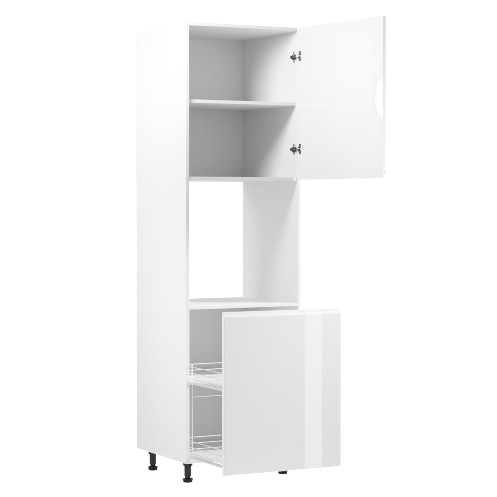 Dulap pentru alimente, alb/alb luciu extra ridicat, dreapta, AURORA D60P — imaginea 6