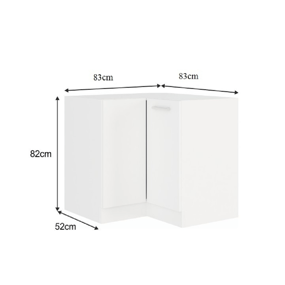 Dulap inferior de colt, alb, SPLIT 89x89 DN 1F BB — imaginea 2