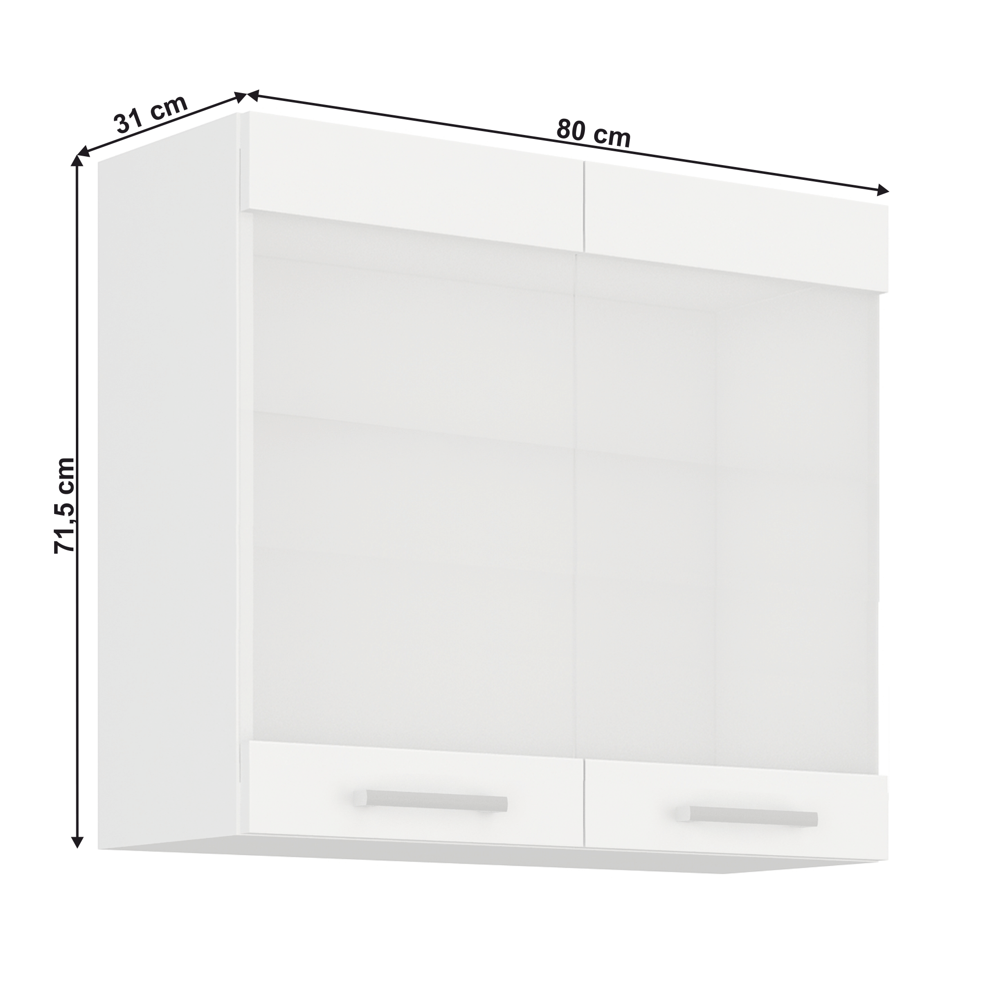 Dulap superior, alb, SPLIT 80 GS-72 2F — imaginea 17