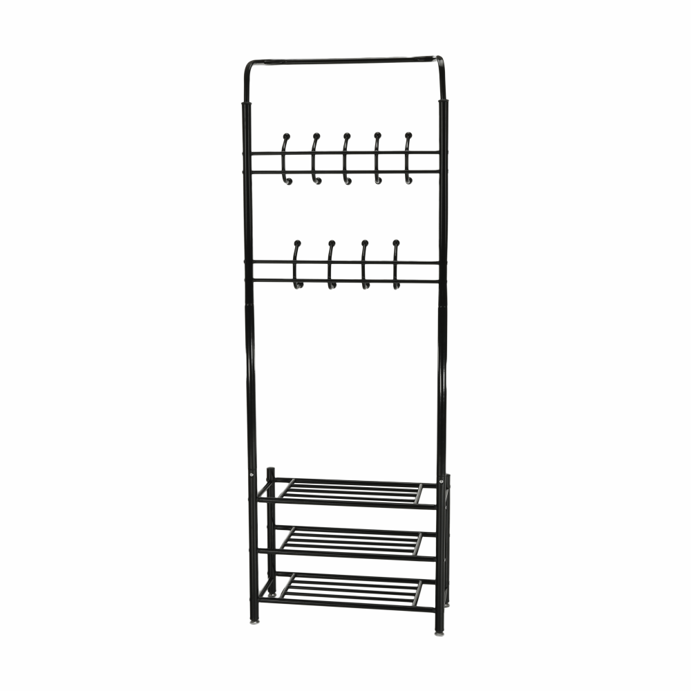 Cuier cu dulap pt. incaltaminte, metal negru, BARNUM — imaginea 6