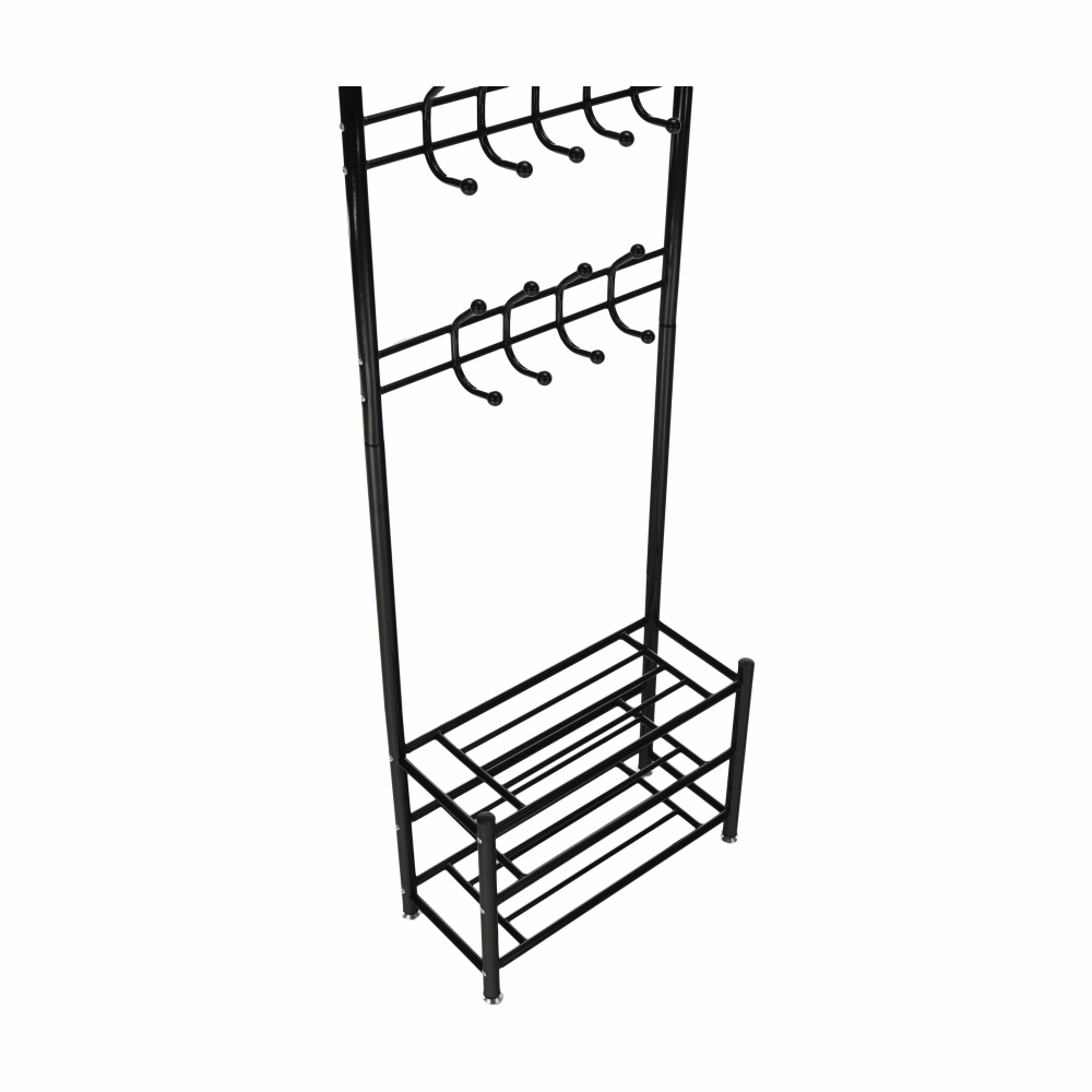 Cuier cu dulap pt. incaltaminte, metal negru, BARNUM — imaginea 7
