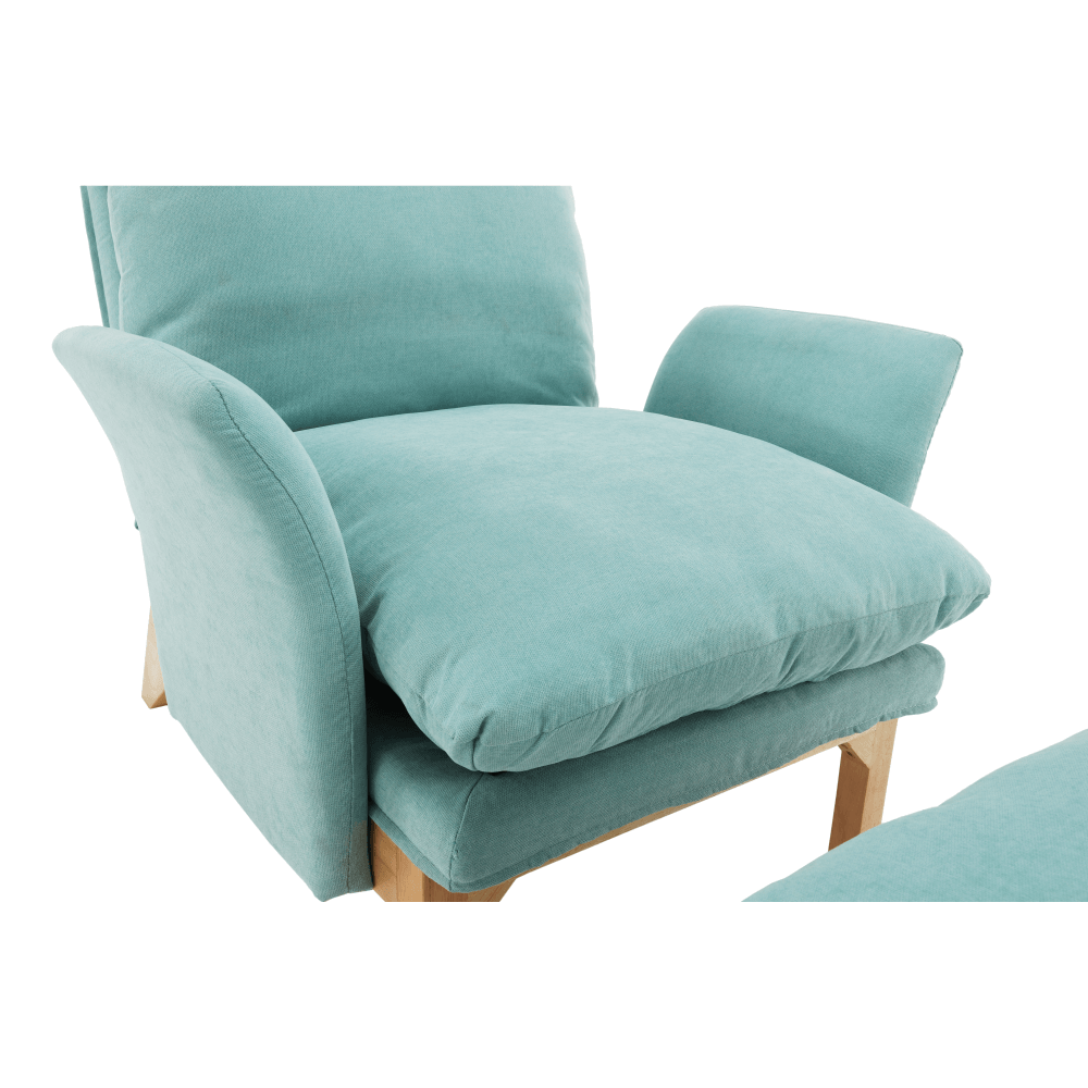 Scaun cu suport pt. picioare, mentol / natural, ZANDER — imaginea 11