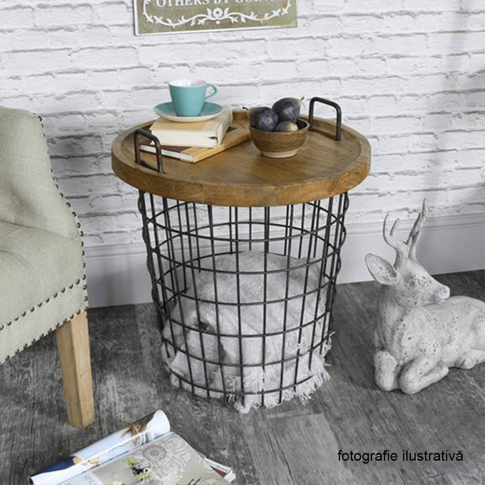Masuta auxiliara, model natural/negru, NANDO — imaginea 2