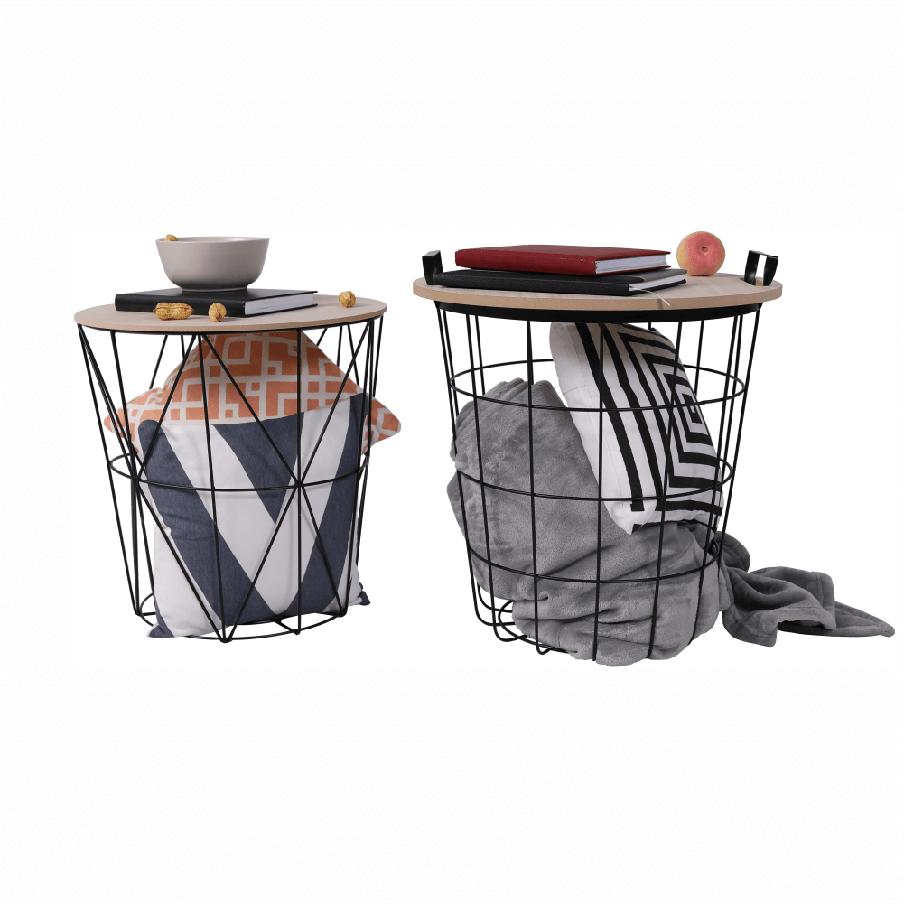 Masuta auxiliara, natural/negru, NANCER — imaginea 3