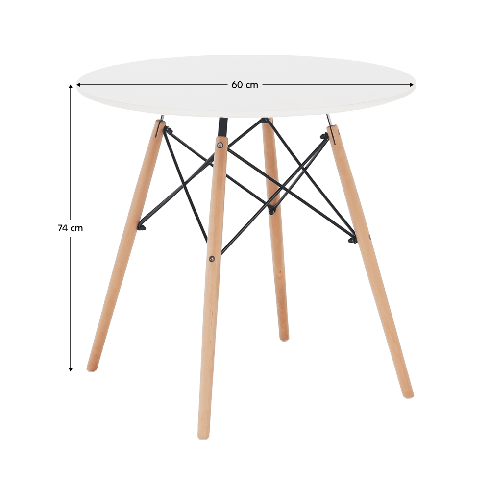 Masa dining, alb/fag, diametru 60 cm, GAMIN NEW 60 — imaginea 4