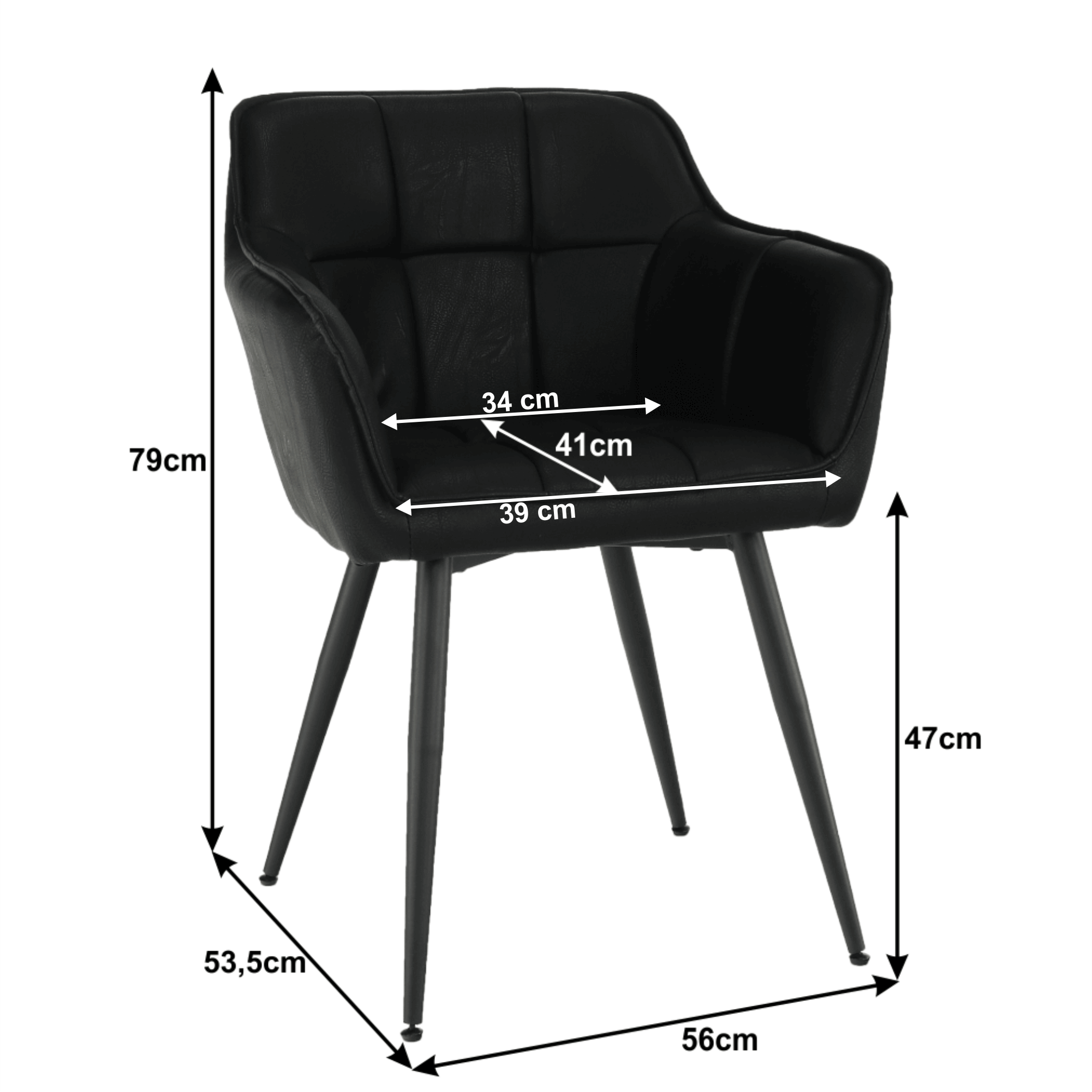Fotoliu de design, negru, TOPAZ — imaginea 8